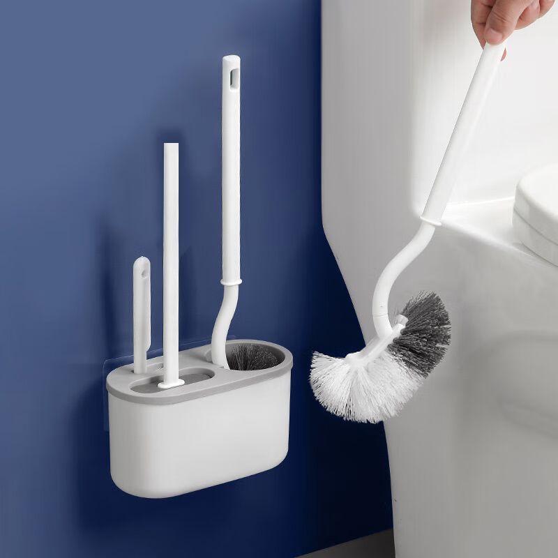 Wall-Mounted Long-Handle Toilet Brush Set