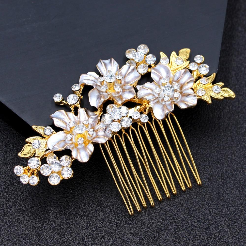 Headdress Rhinestone Hairpin Sparkling Flower Hairclip Hair Ornaments Bridal Hair Comb  Wedding