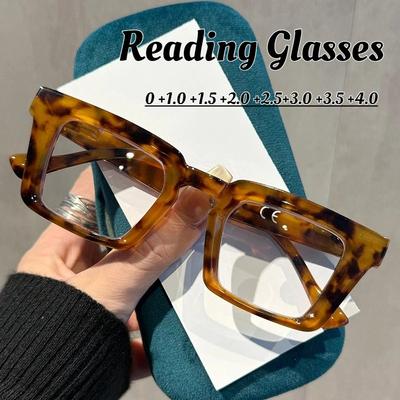 Unisex Classic Square Frame Anti-blue Light Presbyopia Glasses Fashionable High-definition Comfortable Reading Glasses 0 To +4.0
