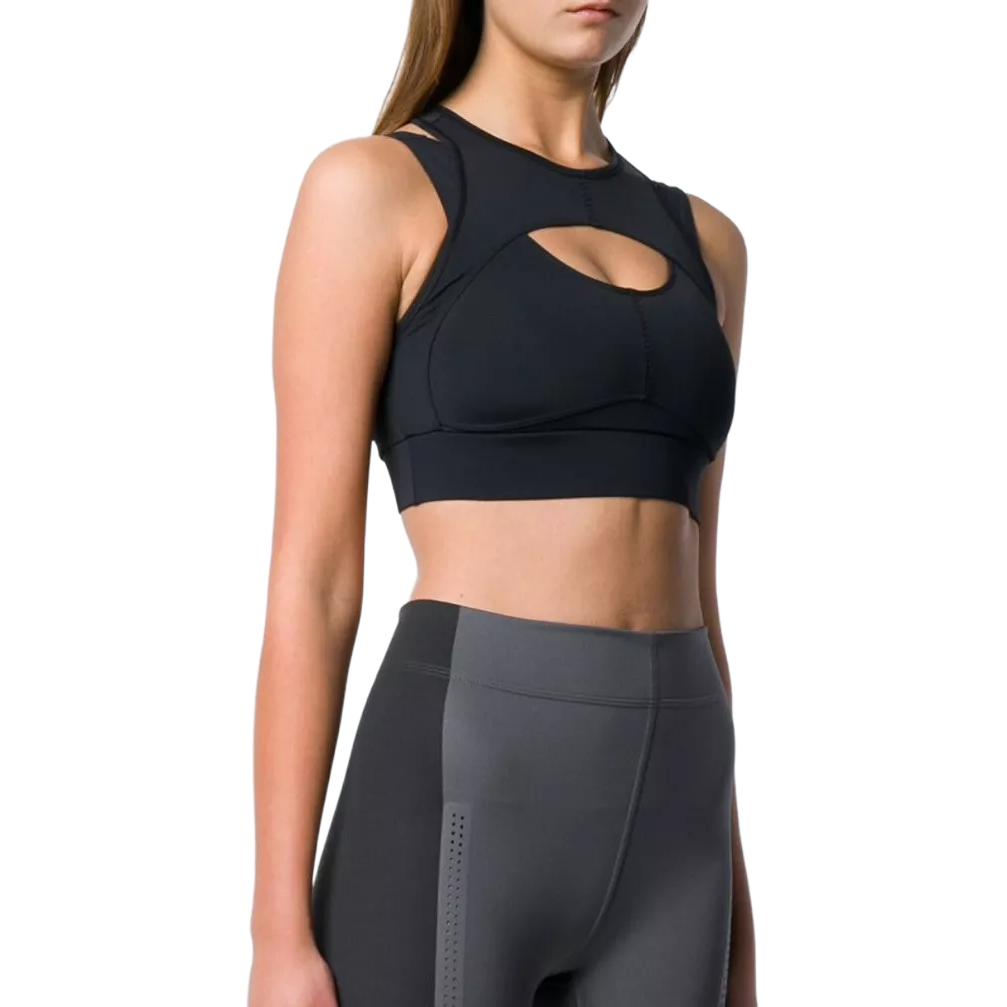 Adidas Stella McCartney Collaboration Solid Color Breathable Comfortable Round Neck Sports Bra Women Underwear Black DW9550