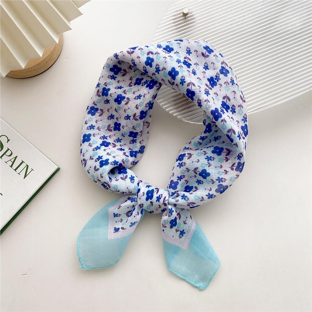 58 Cotton Linen Silk Scarf - Versatile Korean Fashion Neck and Head Bandana for Women