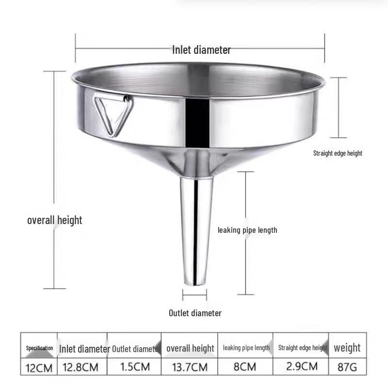 Stainless Steel Household Funnel with Filter