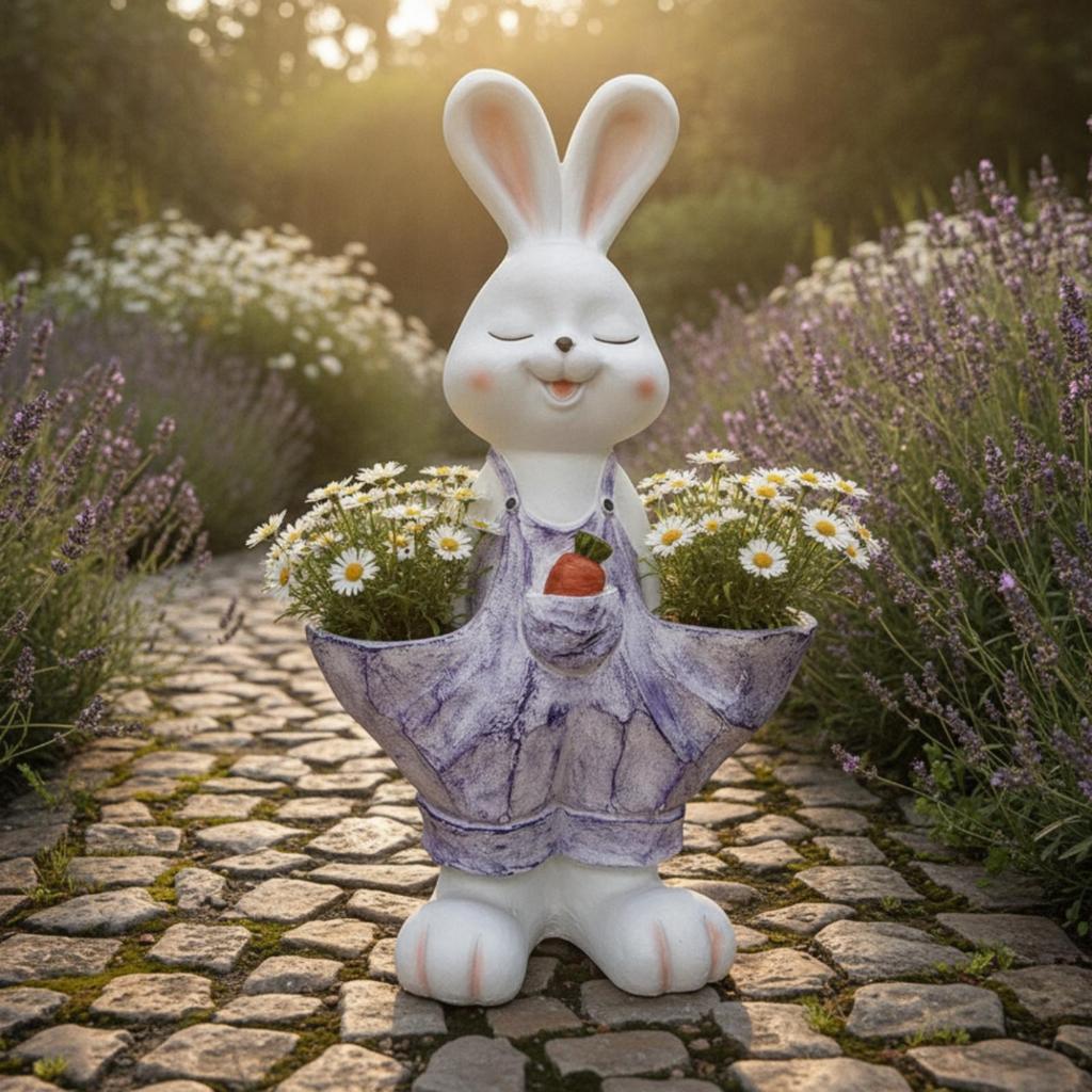 Rabbit Planter Outdoor Bunny Rustic for Homeowners