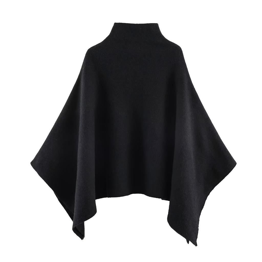 European and American Style, New Women's Clothing, Foreign Style Stand-up Collar Knitted Cape Jacket 3739/324/700