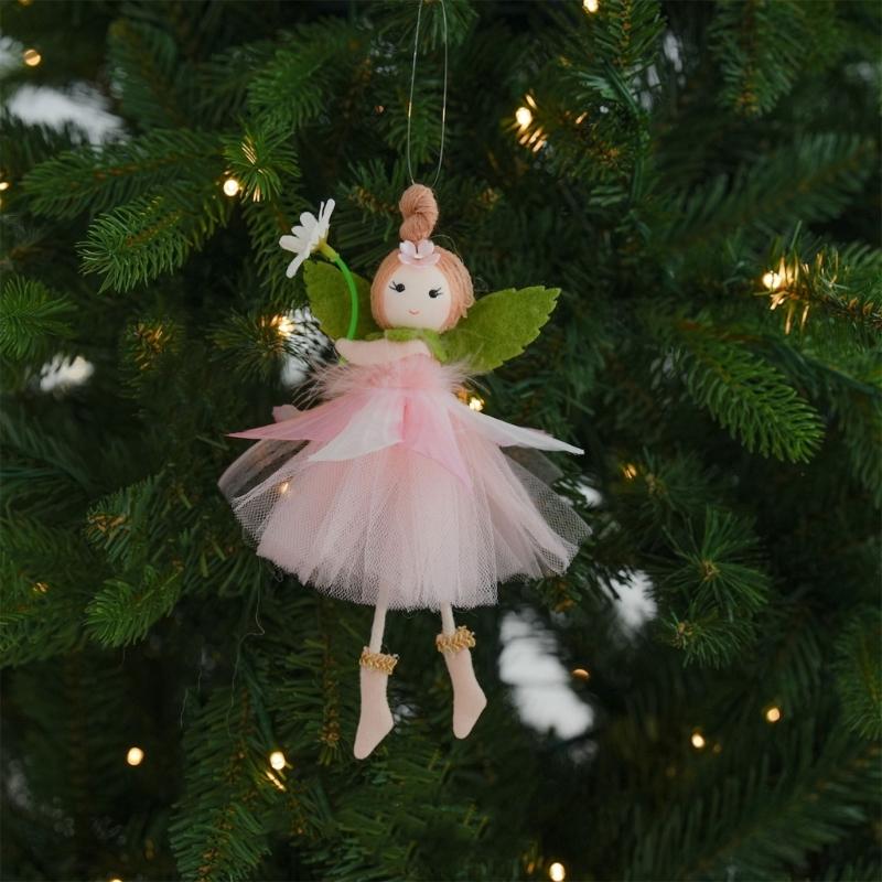 Plush Girl With Flower Hanging Ornament For Spring Festival Decoration Living Room Enhancement Accessory