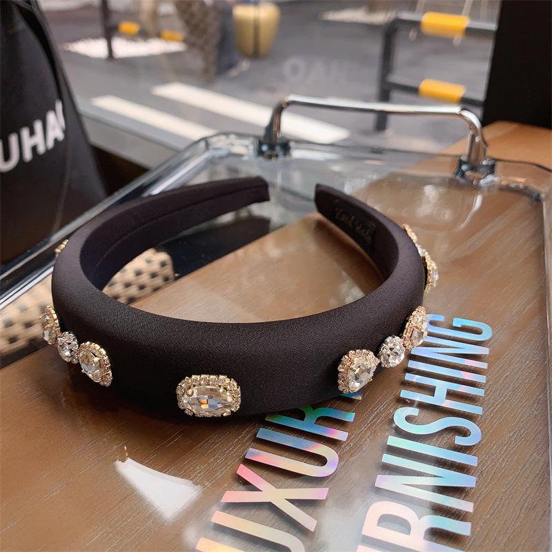 Luxury Colorful Silk Baroque Crystal Satin Bow Headband Volume Enhancing Hairpiece Women Glamorous Hair Accessories