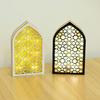 LED Lighted Eid Wood Mosque Ornament Festivals Hanging Pendant Party Supplies for Home Bedroom Living Room Decoration
