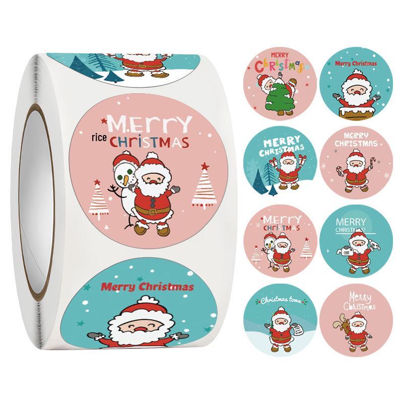 3.8cm Christmas Sticker Roll - Gift Box Sealing Labels for Holiday Decoration