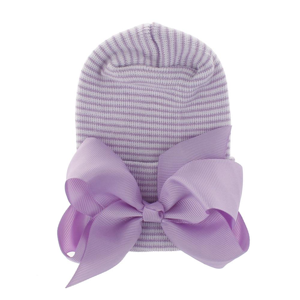 Newborn Baby Knit Hat with Large Ribbon Bow Infant Hospital Hat Baby Warm Beanie Bows for Headwear Knitted Headwrap Turban