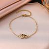 Simple & Stylish 18K Gold Heart-to-Heart Titanium Bracelet for Women; Non-Fading with a High-End, Unique Design