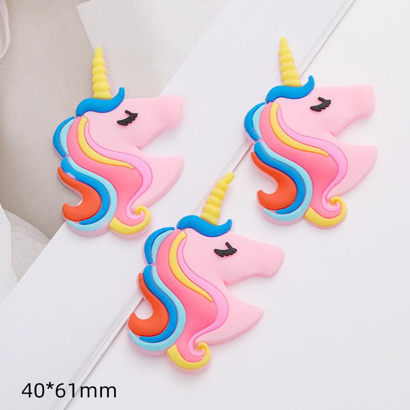 Cartoon Rainbow Unicorn PVC Hair Clip & Magnet DIY Accessory