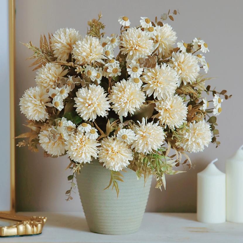 1/3Pc Silk Chrysanthemum Artificial Flower Diy Wedding Home Christmas Room Decoration Bridal Bouquet Table Vase Photography Prop
