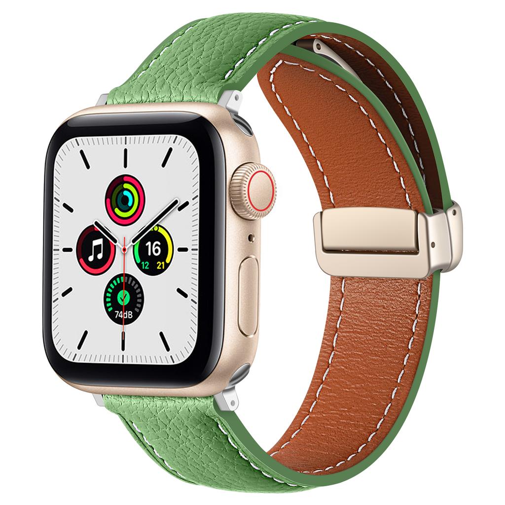 ONELeather Magnetic Buckle Band for Apple Watch 49mm 45mm 41mm 40mm 44mm 42mm 38mm Bracelet iWatch Series Ultra 9 8 7 6 5 3 SE BeltMN