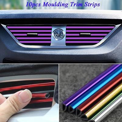 10 pz 20 cm presa d'aria condizionata per auto decorativa a forma di U modanatura strisce di rivestimento interni auto fai da te presa d'aria condizionata sfiato adesivi decorativi
