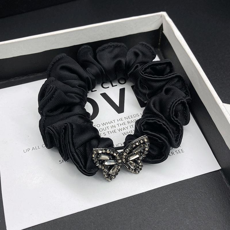 Exquisite Rhinestone Bow Hair Tie for Women – Luxurious, Elastic Ponytail Holder