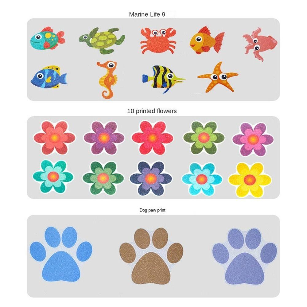 Flower Bath Tub Slip Stickers 3.99*3.93 Inch Cartoon Non-slip Sticker  Bathroom