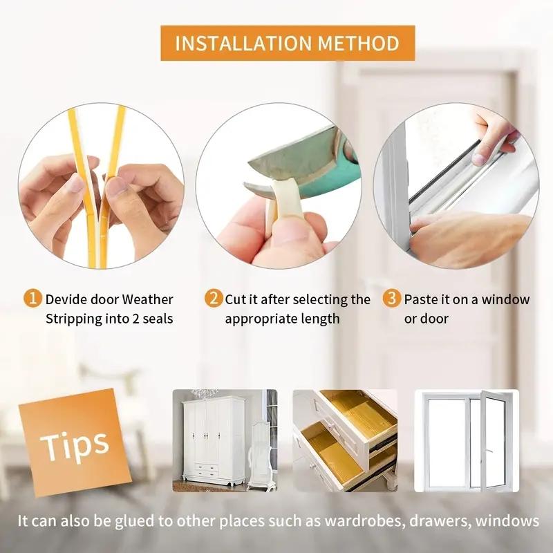 10M Self Adhesive Foam Tape Door Sealing Strip Noise Insulation Anti-Collision Window Gap Draught