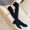 Fashion New Autumn Pointed Toe Women Elastic Slimming Sock Loots Fashion Female Thick Heel Over The Knee High Booties