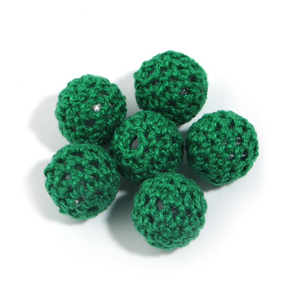 10pcs 14/20mm Acrylic Crochet Beads Colorful Round Knitting Wool Ball Beads For Jewelry Making DIY Necklace Bracelets KeyChain