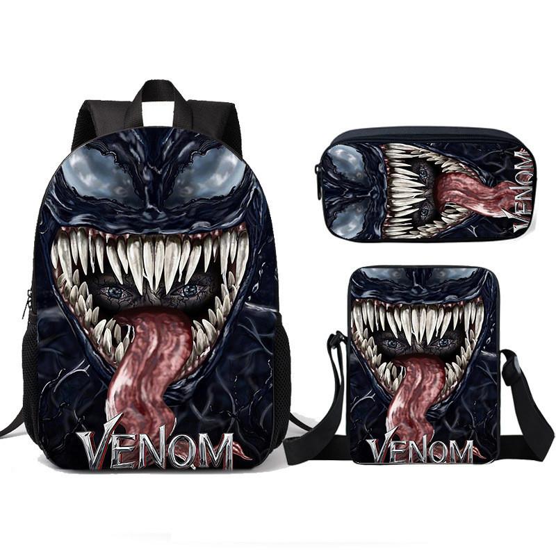 Venom Kids School Backpack Lunch Bag Pencil Case Threepiece Set For Children