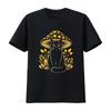 Mushroom Cat Crew Neck T Shirt Soft Cotton Casual Top For Unisex Vintage Washed Streetwear Comfortable Everyday Wear Vintage