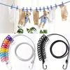Reise-Wäscheleine mit 12 Klammern, Tragbares Wäscheleinen-Werkzeug, Winddicht für Balkon im Freien, Wäscheleine für den Innenbereich ohne Bohren