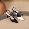 2199-1 Nischen-Luxus spitze High-Heel-Sandalen neue gekreuzte Riemen hohle dünne Absatzsandalen dünne Schuhe Frauen