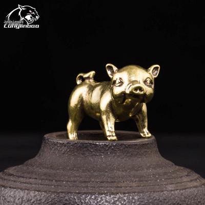 Aged Brass 3D Thai Rune Zodiac Ox Pendant - Auspicious Car Charm Key