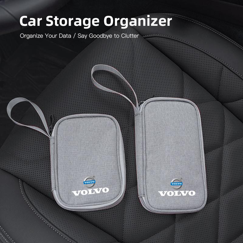 Portable Car Key Pack Auto Driver's License Phone Storage Bag For Volvo V60 V40 XC90 S60 C30 S80 V90 EX30 EX90 EM90 C40 S40 S80L