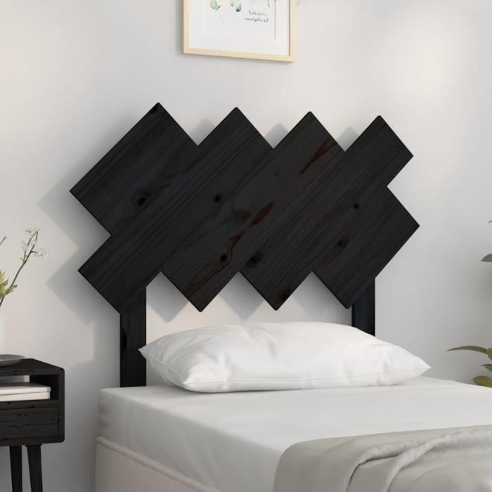 VidaXL Headboard Black 92x3x81 Cm Solid Pine Wood 819204