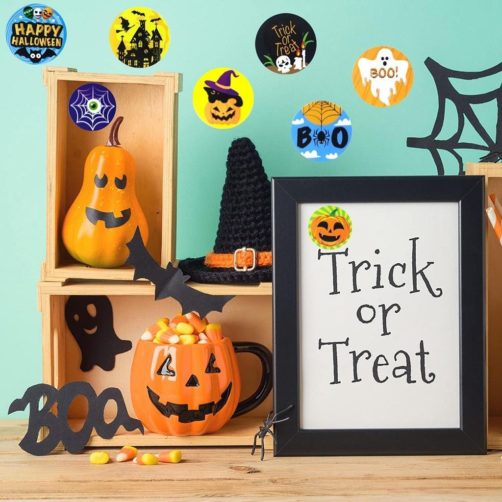 500 Pcs Pumpkin Ghost Halloween Stickers for Kids Round Sticker Gift Sealing Label Envelope Decor Stationery Stickers 1 inch