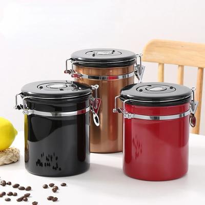 Tanque hermético de aço inoxidável 304 Armazenamento de grãos de café Latas de chá Armazenamento à prova de umidade Caixa de armazenamento de grãos Itens de cozinha