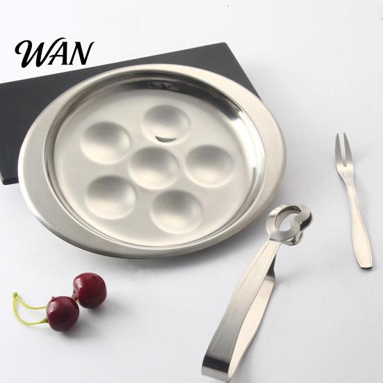 Schnecken-Essbesteck Set Edelstahl-Schneckenplatte mit Gabeln, 6/12 Loch Auflaufform für den Ofen, Serviertablett Anti-Rutsch-Rillen, Elegante Vorspeisen Meeresfrüchte,