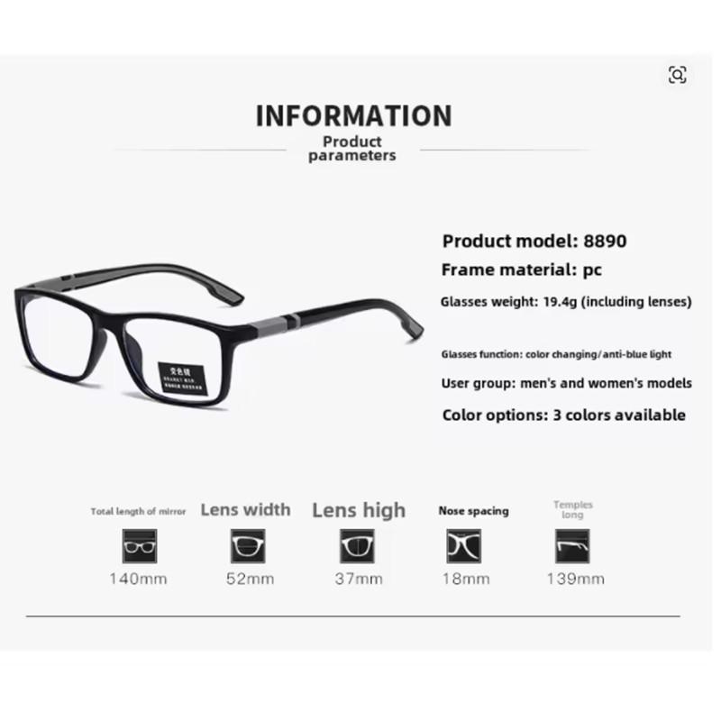 Modische photochrome Lesebrille für Herren Presbyopie Hyperopie Sportbrille Blaulichtfilterbrille +100 +150 +200 +250