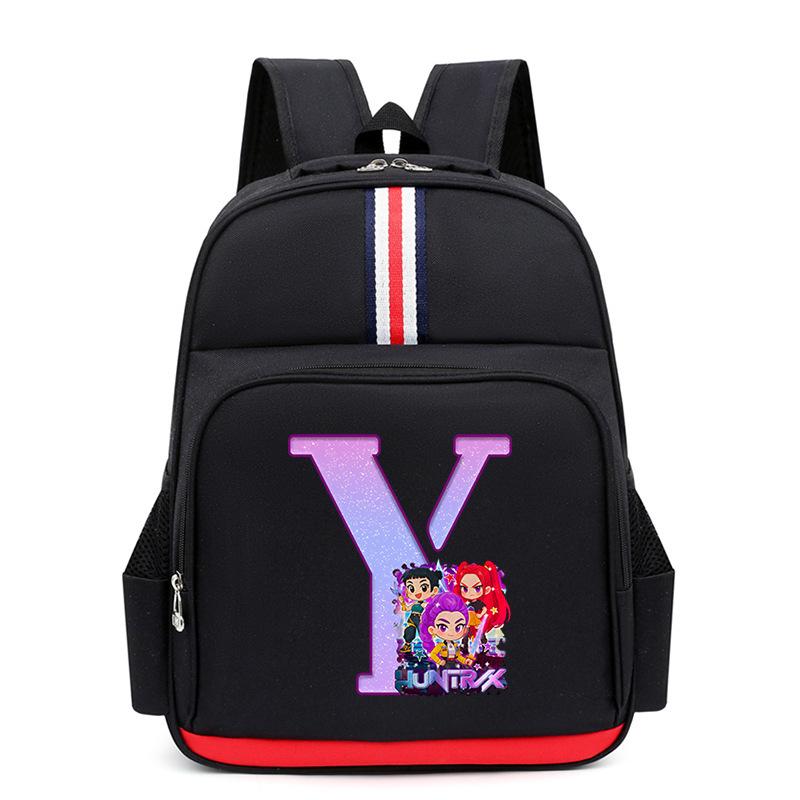 Anime Cartoon 26 Letters Lightweight Children'S Backpack Large Capacity School Trend School Bag For Primary And Secondary School Students