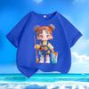 Children's Cartoon Pure Cotton Top, Summer Girls' Casual Loose T-shirt