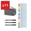 Kuretake Brush Pen 'Clean Color Real Brush + Mangaka' Set with Pouch, Large, RBCN160/39V
