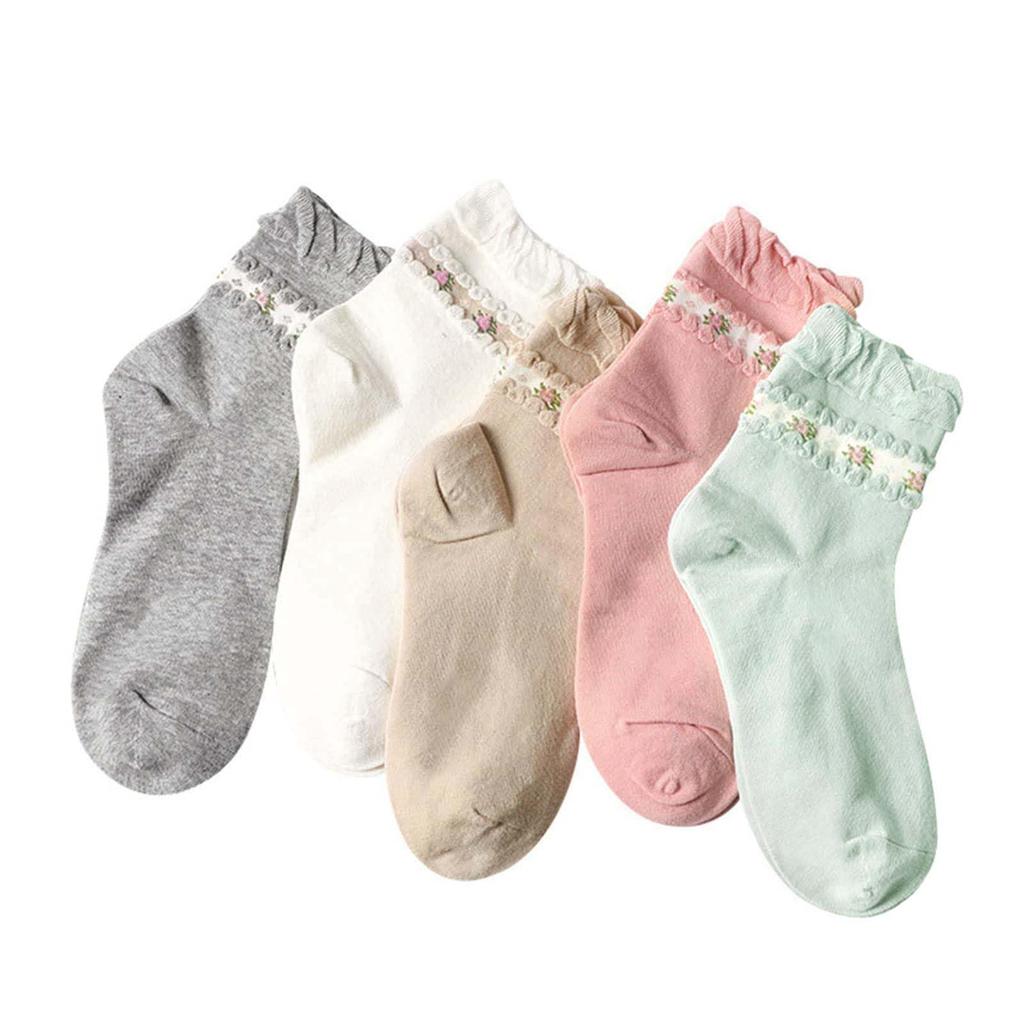 DAMILY Socks for Spring and Stylish Floral Print Cotton Crew Cute and Loose Warm and Sports and Ankle Sizes Perfect for Day Gift Women's Summer,