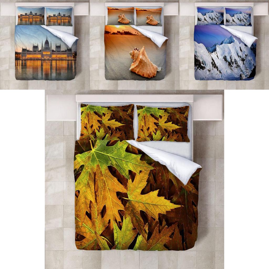 Hochauflösender Digitaldruck Bettlaken-Set für US-Größe Bett im modern-minimalistischen Stil