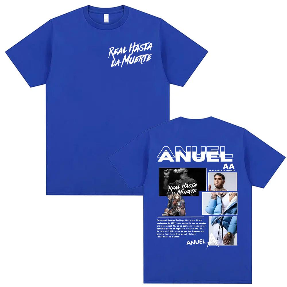Rapper Anuel AA Real Hasta La Muerte Tour T Shirt Men Women Fashion Hip Hop Pop Music Summer Shirts Casual Short Sleeve Tshirt