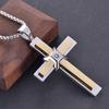 Klassischer Kreuzanhänger Männlich Edelstahl Lange Kette Persönlichkeit Christliches Jesuskreuz Halsketten Für Männer Gebetsschmuck