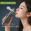LED Flame Filament Frosted Clear Glass Night Light USB Blow Control Flashing Candle Light for Car Home Room Laptop PC Decoration