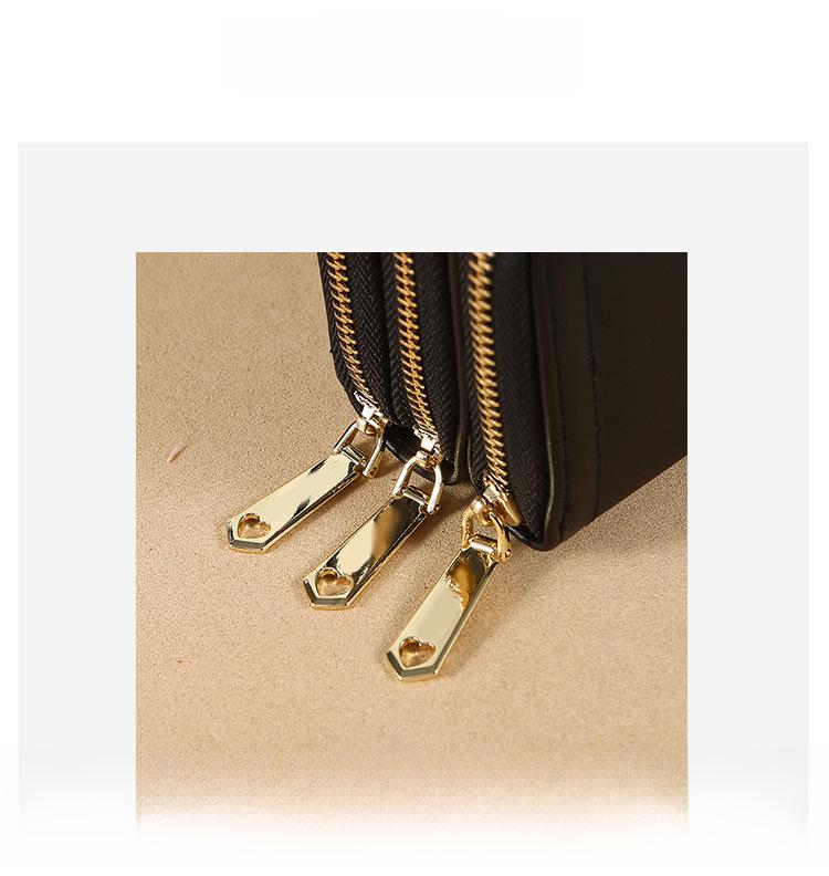 Lonny Women's Large Double Zipper Clutch Wallet & Shoulder Bag - Multifunctional, Fashionable, and Spacious.