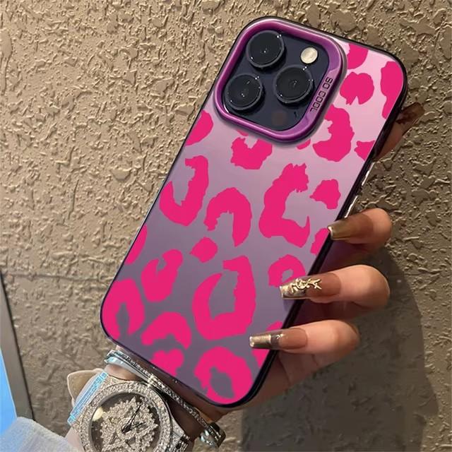 Voor iPhone 16 Hoesje Luipaardprint Galvanisch Zilveren Telefoonhoesje voor iPhone 11 12 13 14 15 Pro Max 17 Air 16E 7 8 Plus SE2 Cover