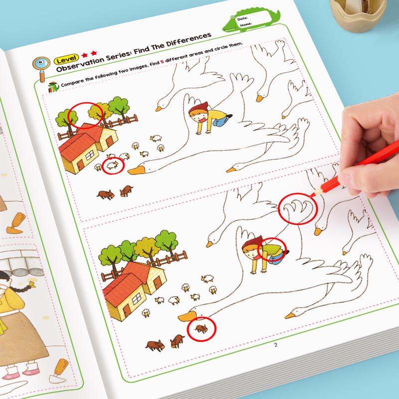 1 Hidden Difference Activity Book Containing 32 Interactive Observation Games Plus Memory Exercises Attention Plus Concentration Training Visual