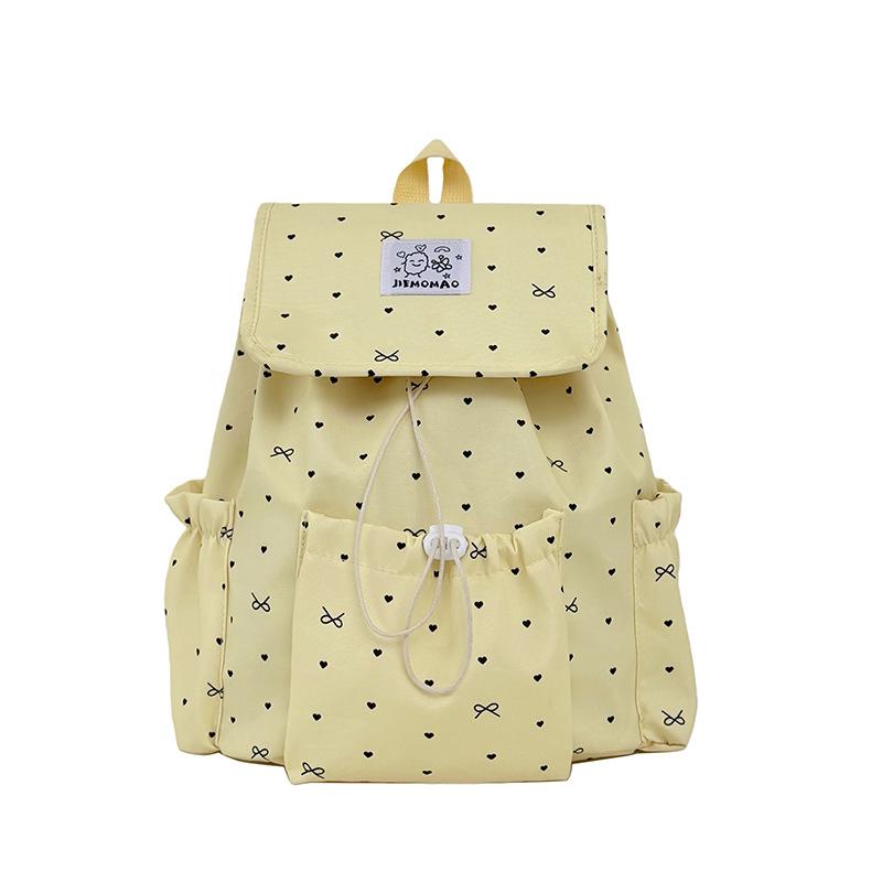Schultasche Koreanischer gepunkteter Rucksack Mädchen Niedliche Schleife Schüler Schultasche Hoher Wert Kordelzug Süß Reise Kleiner Rucksack