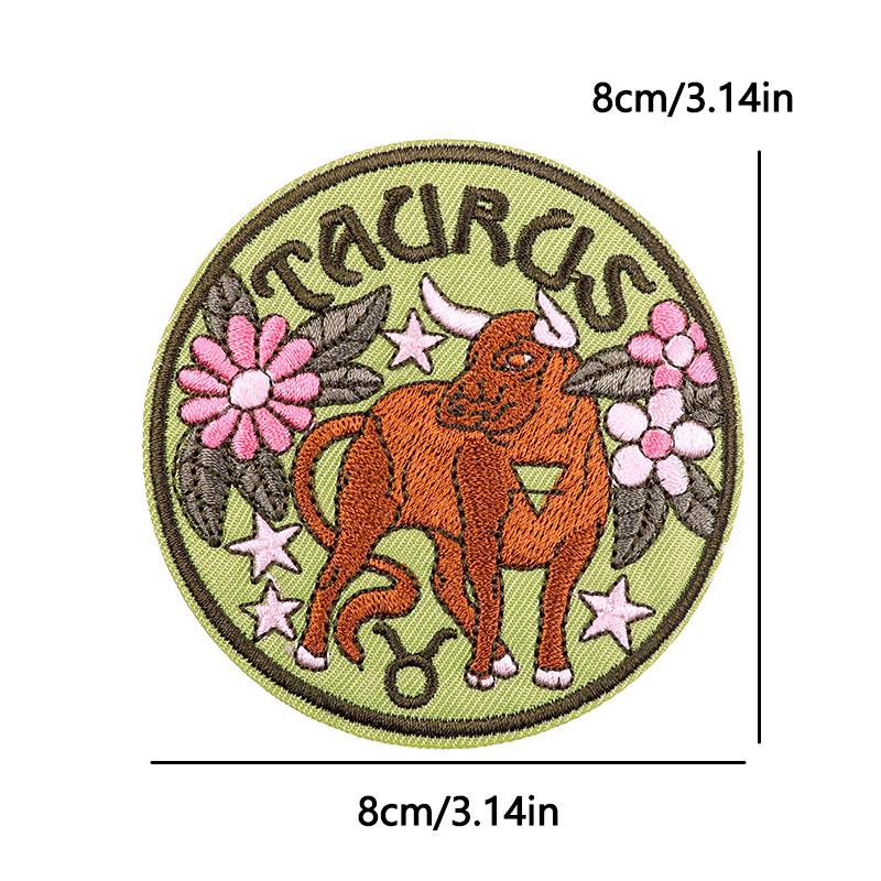 12 Zodiac Signs Embroidery Patch Iron On Patches Complete Set Horoscope Constellation Design for Jacket Backpack Daily Decor