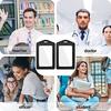 Vertical Genuine Leather Double Sided Transparent Waterproof ID Card Holder Black 2PCS