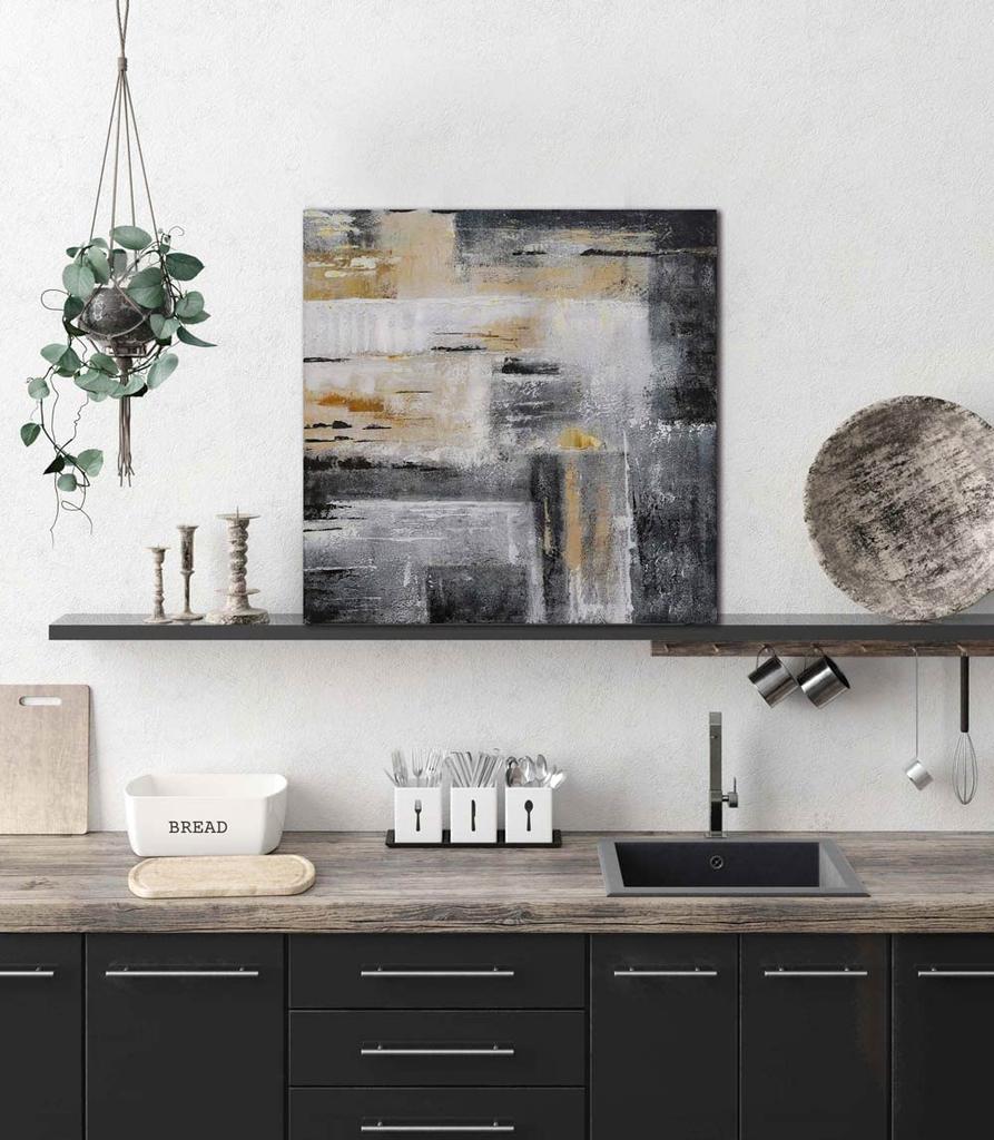 BWA Interior Burnished Wall 50cm x Art Art Nordic Large Oil Painting Painting, Decor, Art, 50cm, Panel, Board, Abstract, Style, (black)