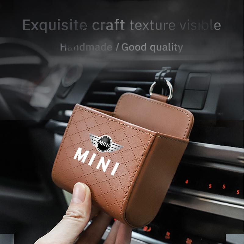 Car Interior Air Vent Storage Box Lipstick Card Sundries Bag For Mini Cooper JCW R56 R50 F54 F55 F56 F57 F60 R52 R53 R55 R57 R58